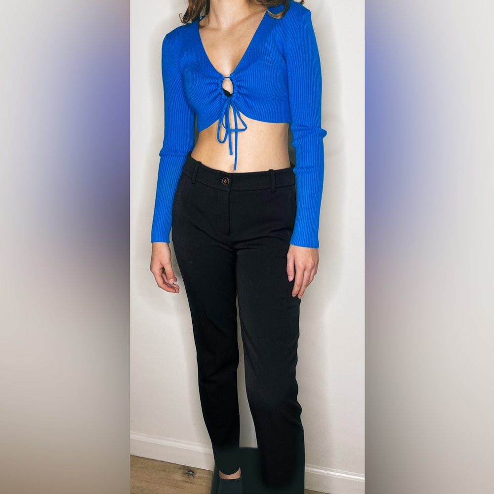 Medium Blue Zara Crop Top